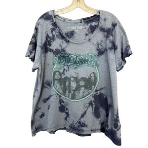 Aerosmith Vintage Look Tie-Dye Graphic Cotton Concert Band T-Shirt, Medium